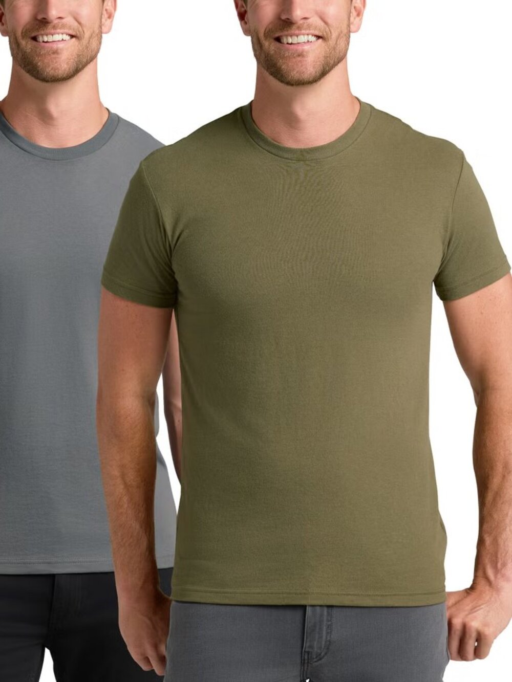 True Classic Men's 2-pack Crew Neck Tee - Grey/Green, S
